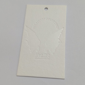 YH-HT18Custom Luxury Embossed Garment Hang Tags Brand Logo Paper Swing Textile Label With Hangtag <strong>String</strong> for Women Girls Clothes - Product Image 6