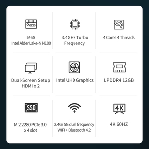 Cheap Customize Portable <strong>Desktop</strong> Gamer PC Intel Lake N5105 N95 N100 <strong>8GB</strong> 12GB DDR5 Smallest Pocket Gaming <strong>Computer</strong> Mini Pcs - Product Image 2