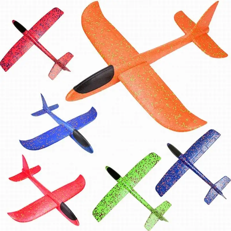 Aereo aliante in schiuma 44cm e 48cm Mini aereo da lancio giochi sportivi volanti aereo da lancio in schiuma giocattoli per aeroplani giocattoli divertenti (