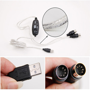 Convertidor de Cable MIDI USB 2 en 1 PC a interfaz de teclado de estudio de música Cable de controlador de enchufe Cable adaptador 16 canales - Product Image 5