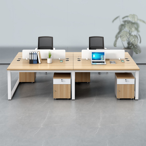 <strong>Customized</strong> Modular Office Furniture 4 Way <strong>Computer</strong> <strong>Desk</strong> Workstation With Cpu and Keyboard - Product Image 5