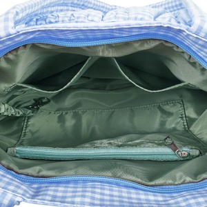 Dễ Thương Thời Trang Gingham Puffy Souffle Túi Người Phụ Nữ Bông Nóc Du Lịch Dây Kéo Tote Túi Cho Cô Gái Rô Ruffle Vai Túi - Product Image 3