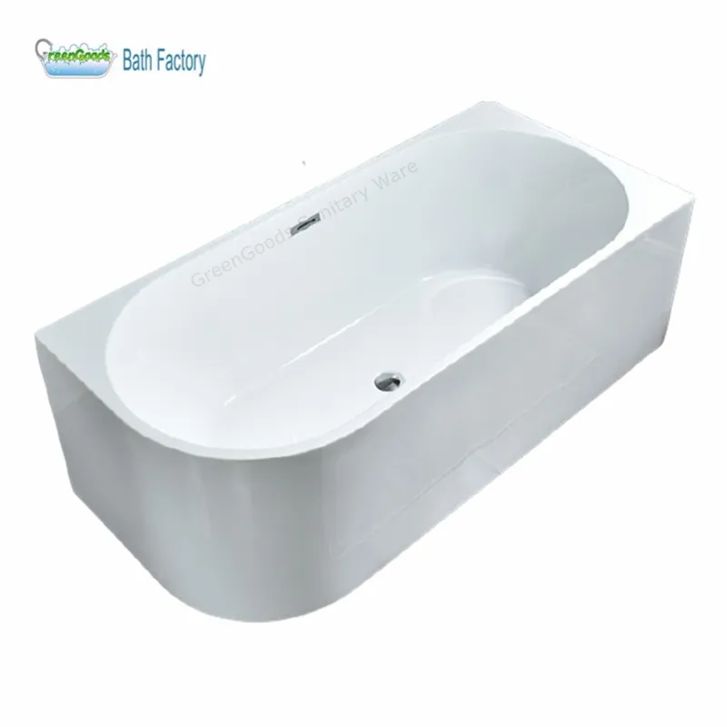 Di alta Qualità A Casa Verticale Standard Indoor Bagno Vasca Da Bagno In Acrilico Freestanding Lucido Ammollo Senza Soluzione di Continuità di Nuovo a Parete Vasca da bagno