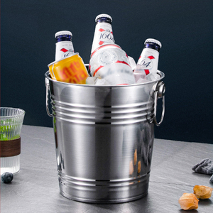 3L 5L 8L paslanmaz çelik buz tokası yalıtımlı içecek küvet İçecekler Metal soğutucu buz tutucu konteyner şarap bira servis kovaları - Product Image 5