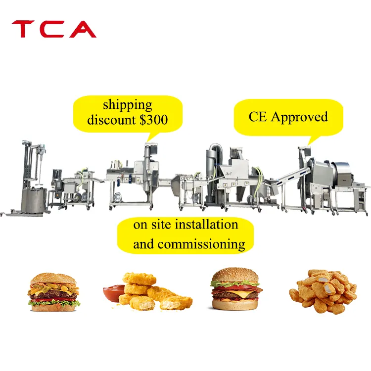 TCA 공장 가장 뜨거운 스타일 닭 패티 고기 제품 만드는 라인