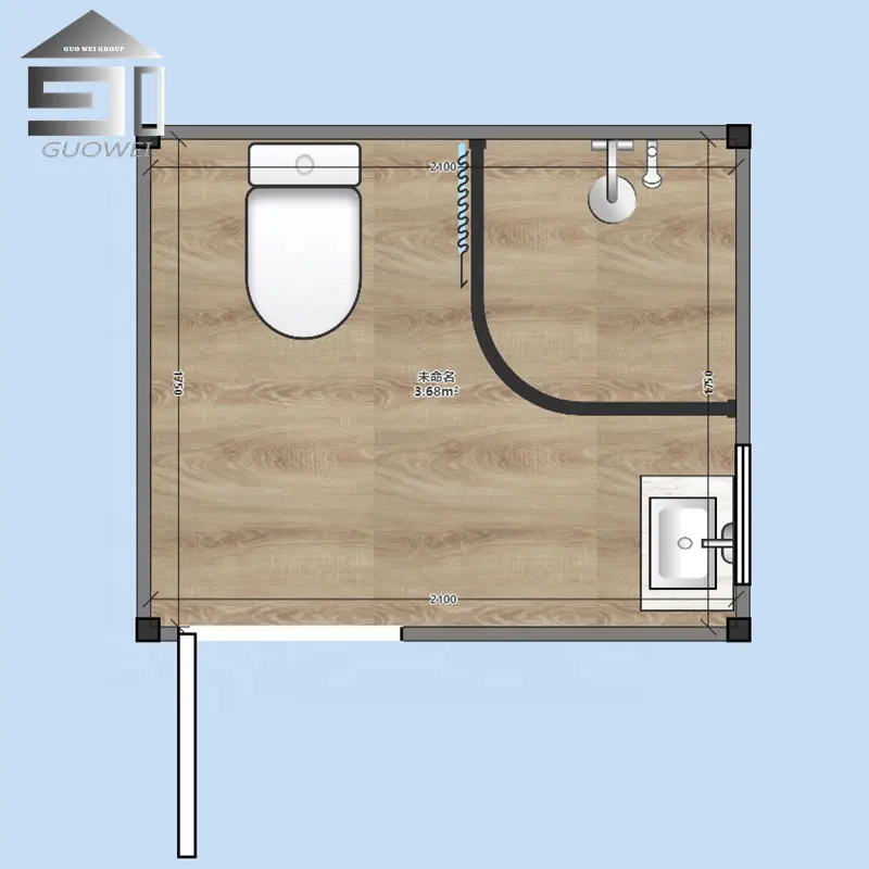 GUOWEI Kit Rumah Prefabrikasi Modern, Toilet Prefab Struktur Baja