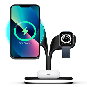แท่นชาร์จไร้สายแบบ3 in 1แท่นชาร์จโทรศัพท์ไร้สายแบบแม่เหล็กสำหรับ Apple Pro - Product Image 1