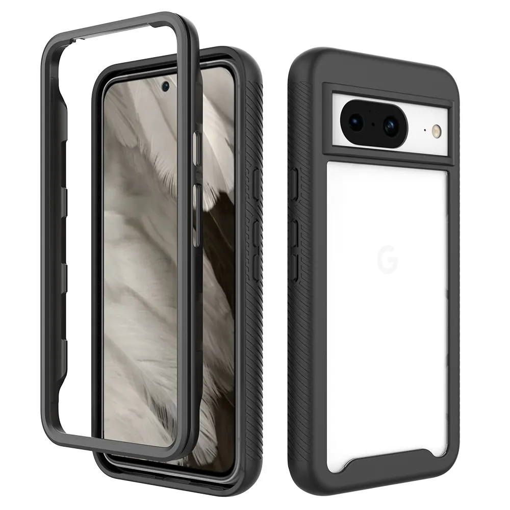 Grosir casing penutup belakang untuk Google Pixel 8 5G tahan benturan 2 in 1 casing ponsel baja