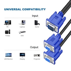 VGA 1 macho a 2 dos Dual hembra VGA SVGA Video Splitter Cables VGA Y Splitter Cable Adaptador 1 entrada 2 salida para 2 monitores duales
