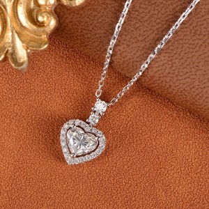 1ct 18k Real Gold Necklace Natural Diamond <strong>Chain</strong> Sets Wholesale 2.5 <strong>Gram</strong> Custom Tennis Heart Initial Necklace Wedding - Product Image 4