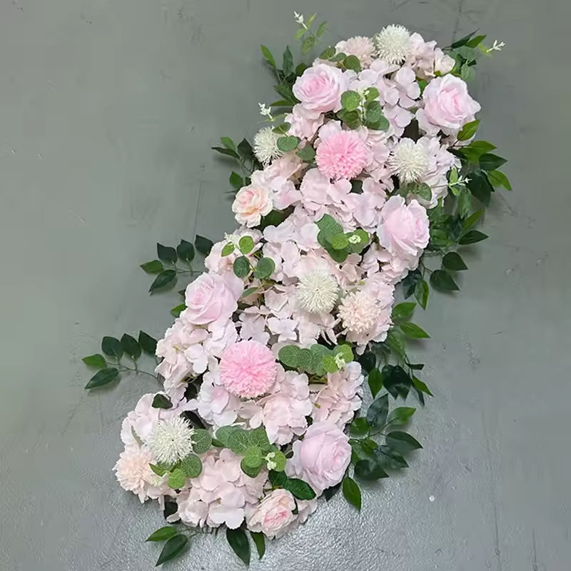 ยาว 100x กว้าง 30ซม. แถวดอกกุหลาบสีชมพูอ่อน