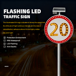 Segnaletica esterna in alluminio personalizzata 3m solare riflettente lampeggiante a Led per la sicurezza stradale radar - Product Image 3