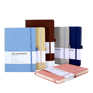 Cuaderno personalizable A5 para viajes de negocios de comercio exterior con correa elástica, 100 hojas de cuero PU, cuaderno con logotipo impreso