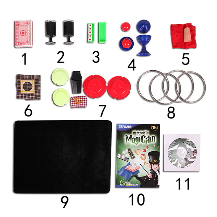 Wholesale classic professional stage illusion magic tricks kit set toys for kids