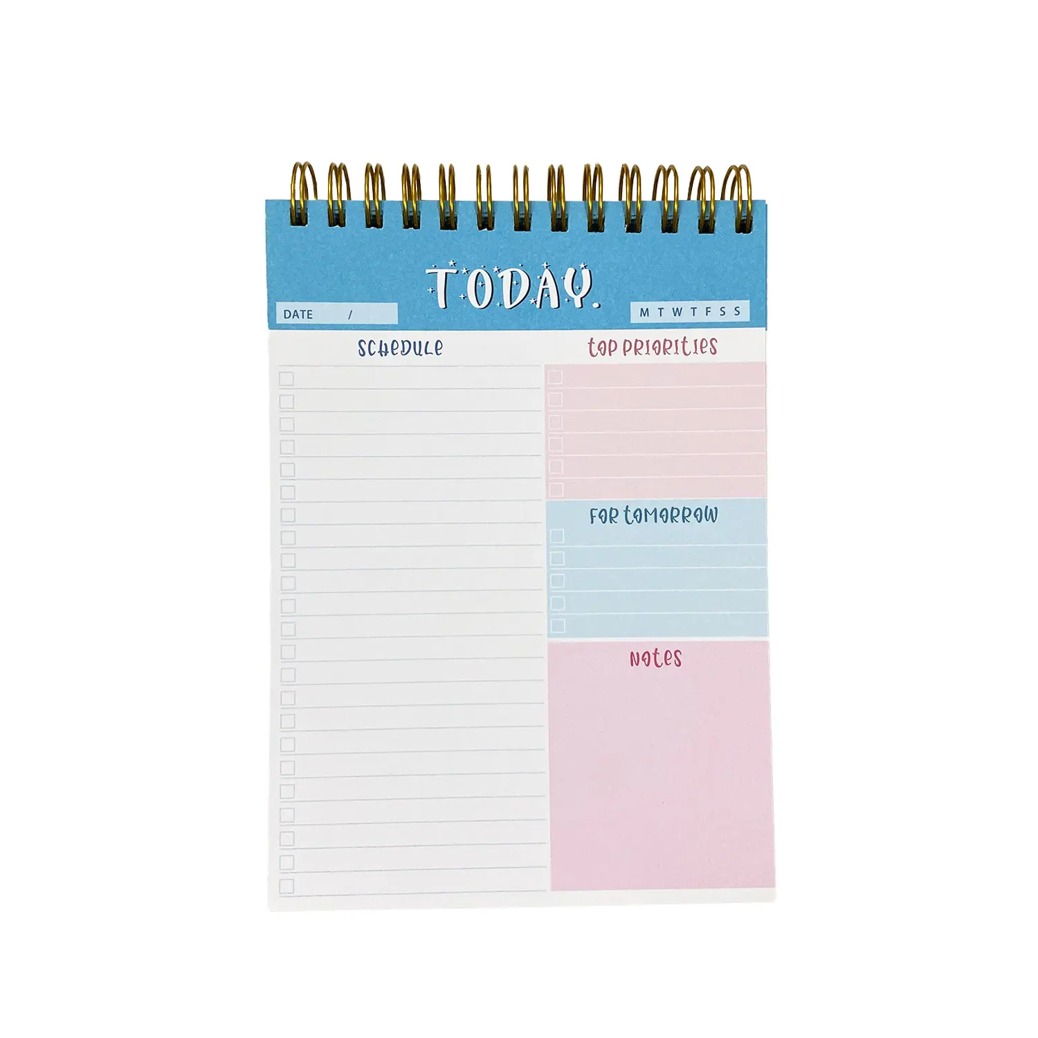 Inglês Notepad com bobina dupla Inglês Sticky Notes Notebook Planejamento Diário Student Memo Weekly Planner