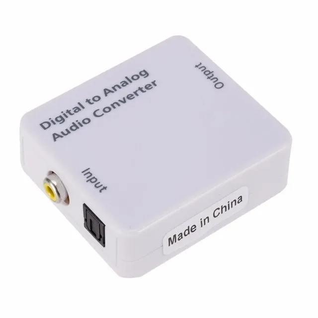 Digital Optical Coax Coaxial Toslink to Analog RCA L/R Audio Converter Adapter