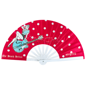 Tùy Chỉnh 33Cm Lớn Đầy Màu Sắc Tre Gấp Quạt Tay Cá Nhân Kung Fu Rave Clack Người Hâm Mộ Cho Người Đàn Ông/Phụ Nữ Lễ Hội Khiêu Vũ Quà Tặng - Product Image 2