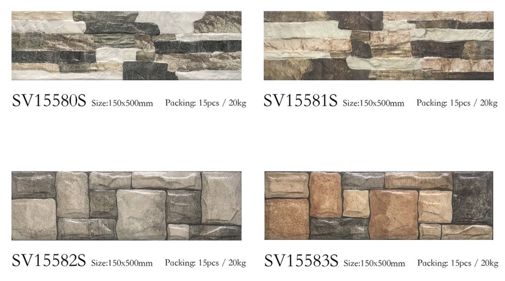 Cheap textured natural decorative outdoor stone wall tiles from factory 150x500mm