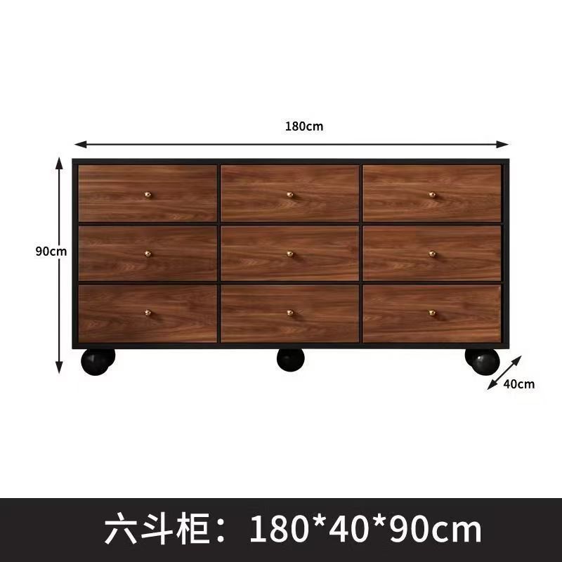 Black walnut nine-drawer chest 1804090