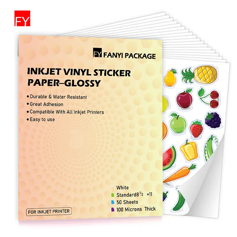 A3 Glossy Inkjet Printer Label Vinyl Papier Stickers Blanco Gestanst Waterdichte Glossy A4 Sticker Papier Voor Inkjet Printer