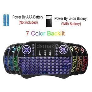 7 màu sắc I8 BACKLIT Mini Bàn phím có thể sạc lại thông minh từ xa không dây Air Chuột <span class=keywords><strong>Arabic</strong></span> bàn phím tiếng nga cho Android TV box sử dụng - Product Image 3