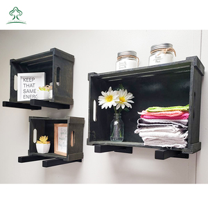 Juego blanco rústico de 3 cajas de madera contenedor de almacenamiento para exhibición, organizadores apilables anidados, cestas decorativas para decoración del hogar - Product Image 1