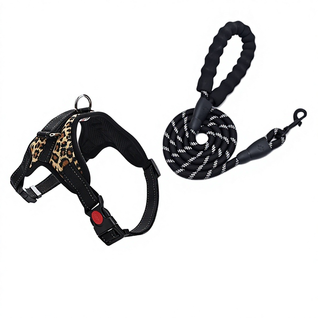 Ensemble deux pièces à imprimé léopard avec corde réfléchissante dorsale, 12 mm d'épaisseur, 15 m.