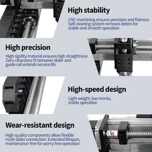 UMOT 50-1000mm XYZ Robot de pórtico de 3 ejes Actuador de módulo lineal CNC Sistema de movimiento deslizante de mesa de escenario lineal motorizado para corte láser - Product Image 5
