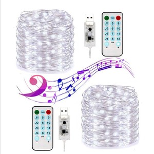 Waterproof <strong>LED</strong> Fairy <strong>Lights</strong> <strong>with</strong> Music Sound Control 5M 10M Battery Operated 8 Modes <strong>Timer</strong> <strong>String</strong> Copper Remote for Christmas - Product Image 6