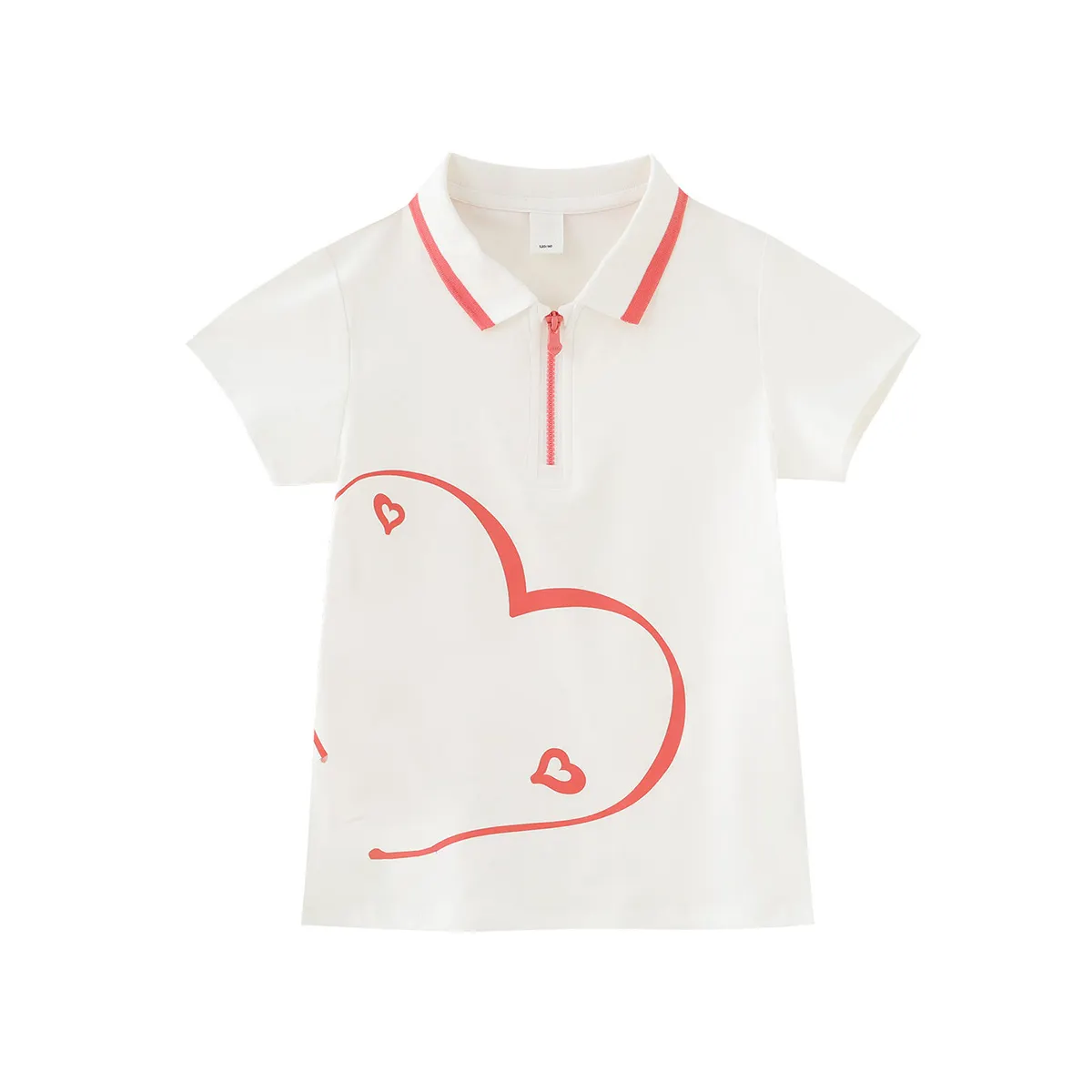 Polo de diseño personalizado para niñas, camisetas informales de color sólido, 100 algodón, rosa y blanco, moda coreana, camisetas de Golf con cremallera 1/4