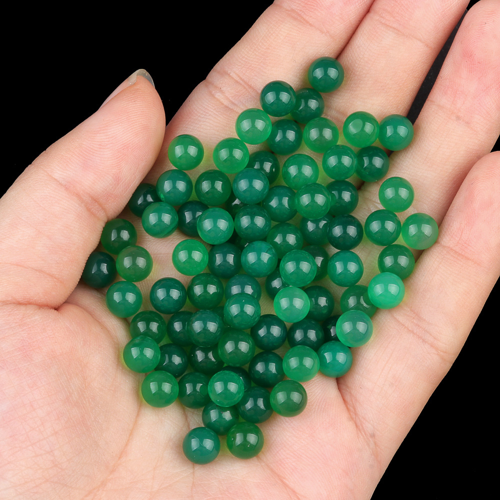 6mm green agate (no hole single)