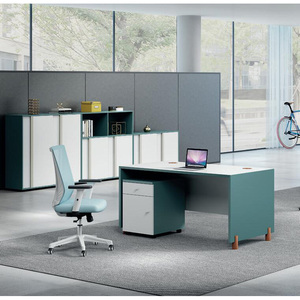 Luxuskontormöbel Arbeitstisch mit Schubladen und goldenem Edelstahlrahmen Glasplatte Computer-Arbeitstisch - Product Image 1