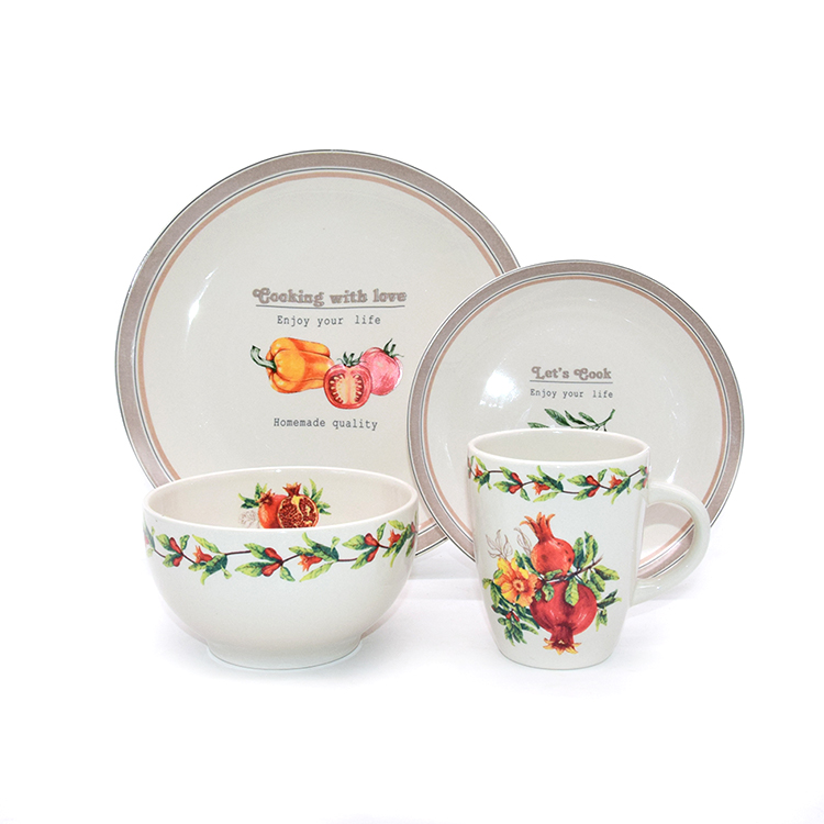 Stoneware Porcelain Wedding Engraving good quality concise design restaurant hotel plates sets dinnerware ceramic dinner
