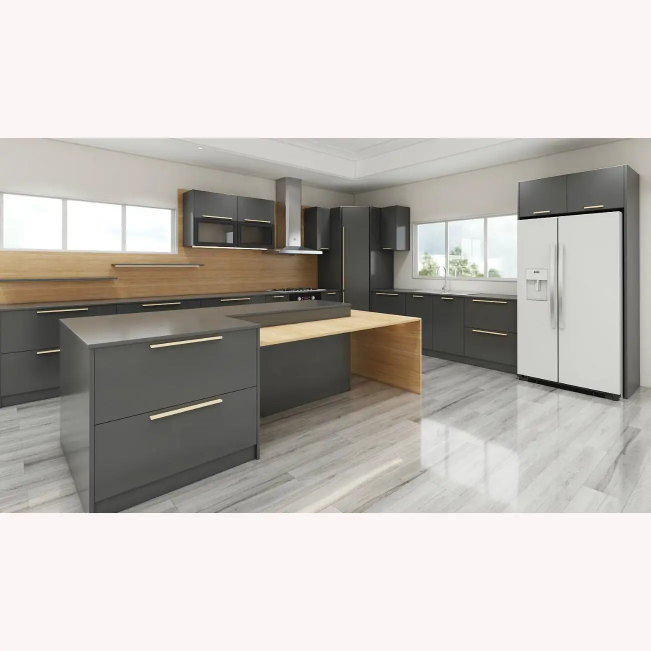 Cbmmart novo design modular cozinha interior moderno montar armário de cozinha para projeto de construção