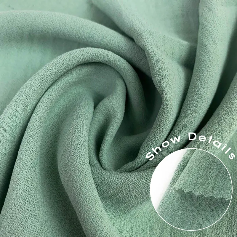 Großhandel Herstellung Polyester Crinkle Crepe Stickerei Squirting Crepe Airflow Streifen Cry Dot Plain Jacquard Cey Stoff