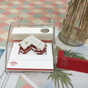 促销节日圣诞礼物定制设计3D建筑阻挡记事本可爱便签 - Product Image 2