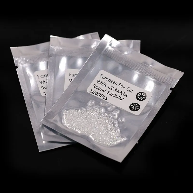 Precio de fábrica de zirconia cúbica de 1,0-3,0 MM tamaño pequeño diamante sintético blanco redondo forma de zirconia cúbica