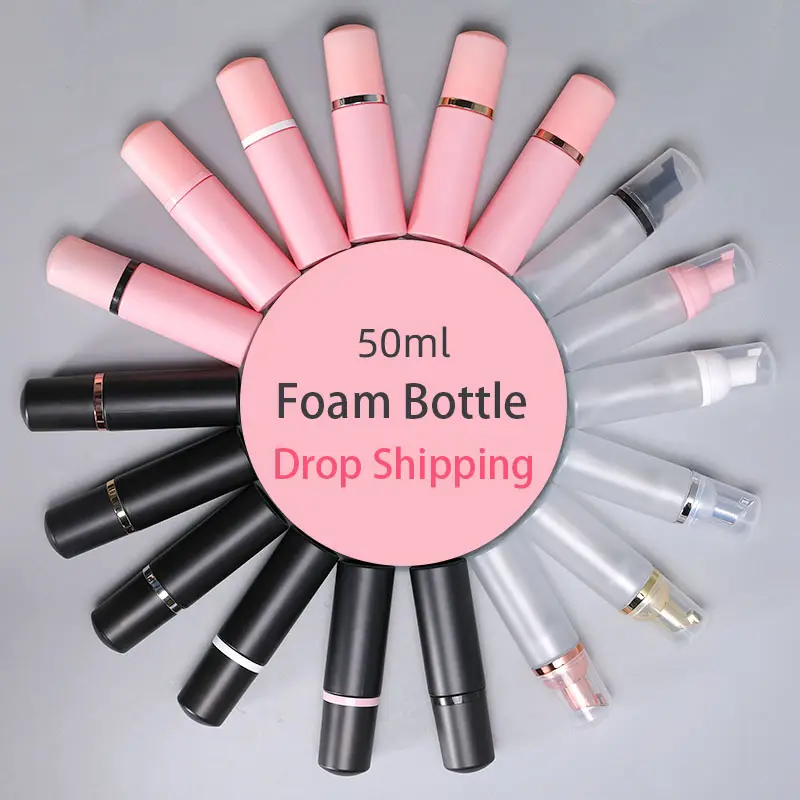 30ml 50ml 100ml 150ml 200ml boş şeffaf pembe siyah mat köpük pompası şampuan yıkama plastik şişe köpük kafa ile