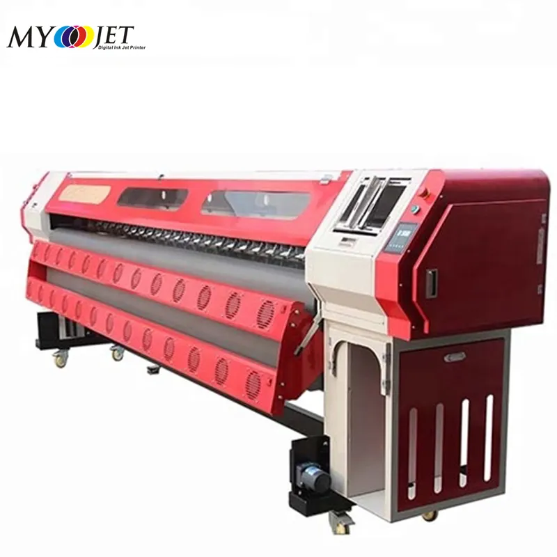 طابعة Myjet 3.2m Konica 512, طابعة مذيبات الرأس بسرعة عالية وجودة عالية 1440 من طراز