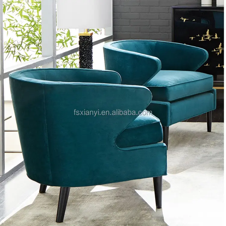 Mobília americana do hotel do estilo tecido estofado adornado cadeira traseira do lazer do vintage