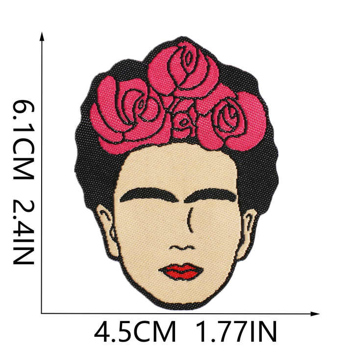 New Arrival Small Flower Iron on Hat Embroidery Patches Peachy Tiger Eye Lip Embroidery Flower Patches for Clothes Jacket Diy