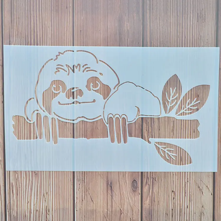 Toptan Panda boyama Stencil plastik hayvan çocuklar için şablonlar