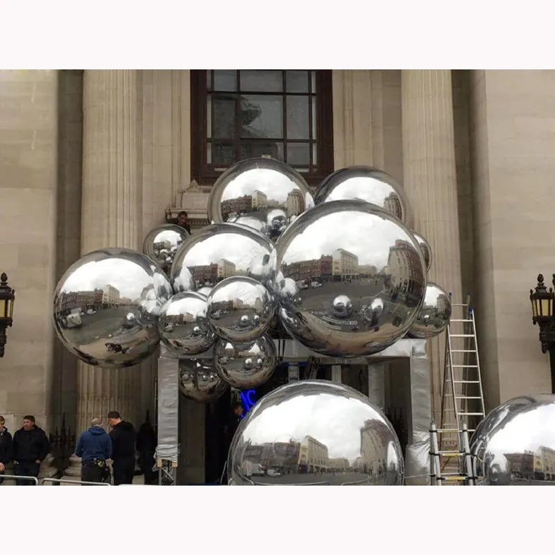 Werks-Anpassung aufblasbarer Spiegel Sphäre Disco-Spiegelkugel aufblasbare silberne reflektierende Ballons