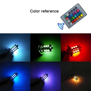 Led sürüş işık 5050 27SMD RGB uzaktan kumanda ile sis işık araba aksesuarları için 9005 9006 HB4 H7 H4 - Product Image 5