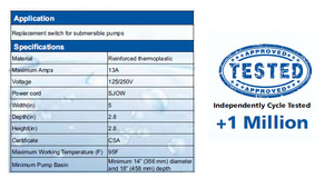GP Enterprises ha realizzato un controller del livello dell'acqua dell'interruttore A galleggiante legato certificato da 1 milione di volte testato