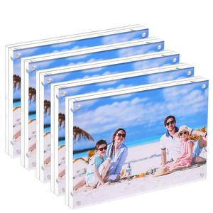 卸売りお土産ギフトデスクトップフォトディスプレイ6X4 <span class=keywords><strong>5X5</strong></span>スクエア透明両面磁気アクリル写真フレーム