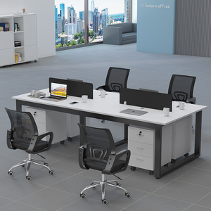 Factory Direct Sale <strong>Simple</strong> Design Modern Office Staff Workstation <strong>Computer</strong> Combination 4- Seat <strong>Desk</strong> and Chair with High Quality - Product Image 6