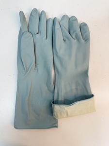 Gants de ménage en latex réutilisables bleu royal de 13 pouces | Gants de cuisine et de nettoyage robustes avec manchette longue - Product Image 2