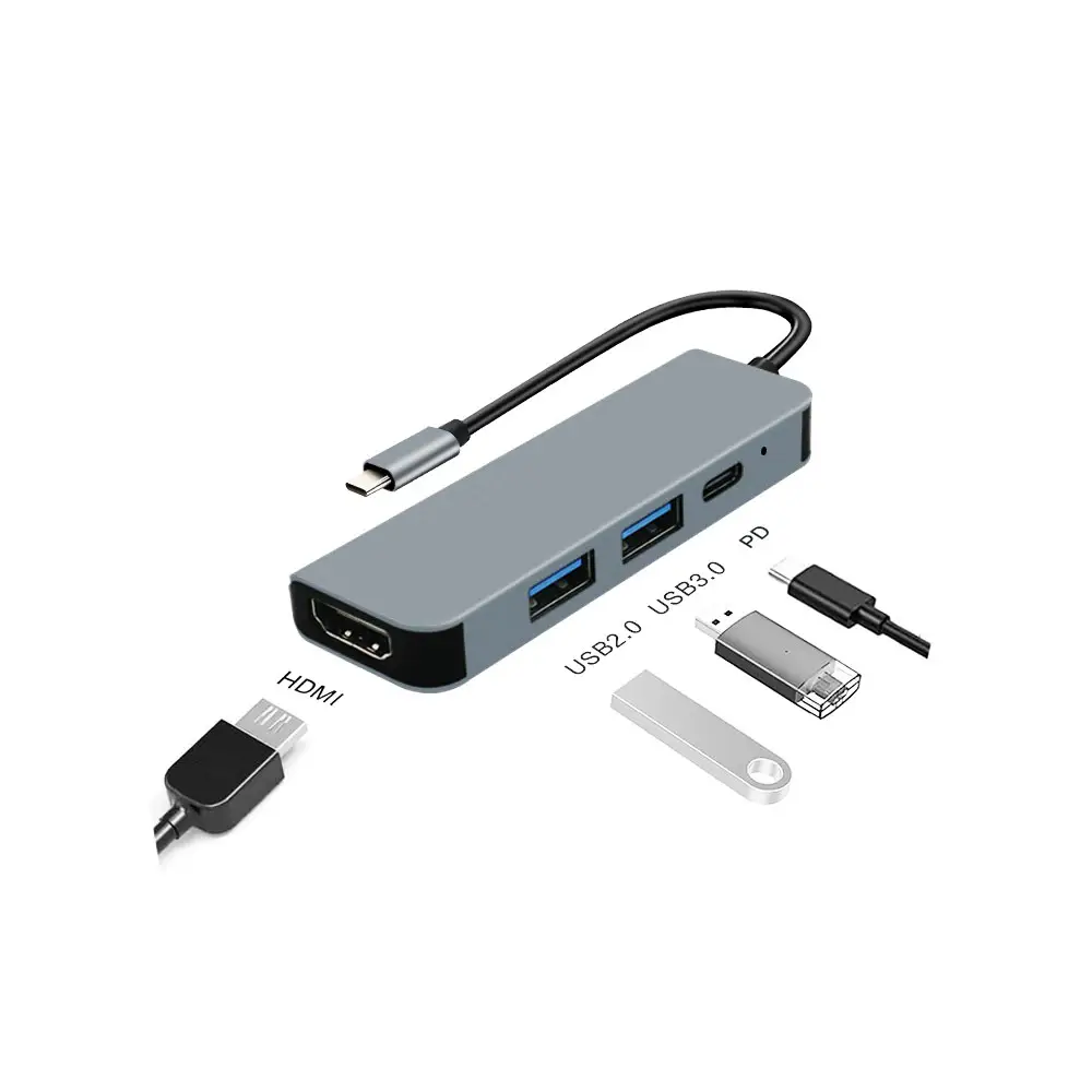 4 Poort Type C Hub Multifunctionele Usb C Met 4K HD-MI Pd 100W Opladen Usb Hub 4 In 1 Type C Usb Docking Station