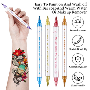 Dual tip da Markers hình xăm <span class=keywords><strong>t</strong></span>ạm thời bú<span class=keywords><strong>t</strong></span> cho nghệ thuậ<span class=keywords><strong>t</strong></span> cơ thể | da-an toàn, có thể giặ<span class=keywords><strong>t</strong></span> 10 màu sắc cơ thể sơn hình xăm bú<span class=keywords><strong>t</strong></span> - Product Image 3